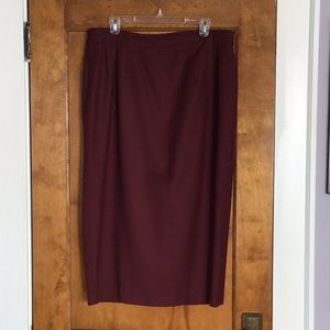 Rafaella wool skirt, 33 in long, burgundy 16